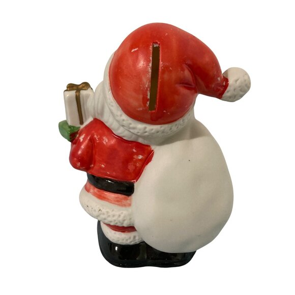 Vintage Christmas Ceramic Santa Claus Coin Bank By Homco - Picture 2 of 6